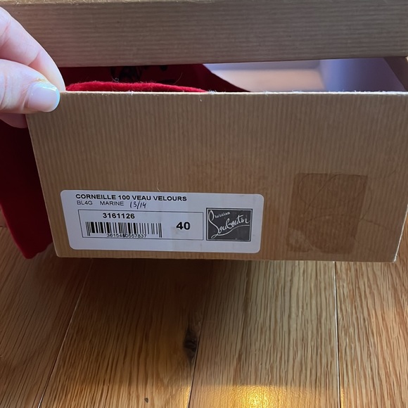 Christian Louboutin Corneille Navy Suede Pump 100 - Picture 8 of 9